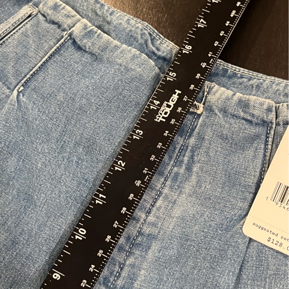 NWT Free People Paperbag Baggy Barrel Leg Linen Blend Cropped Jeans Womens 12 - Picture 8 of 12